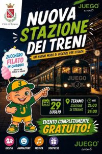 Nuova Stazione dei Treni a Teramo con giochi e animazione e zucchero filato