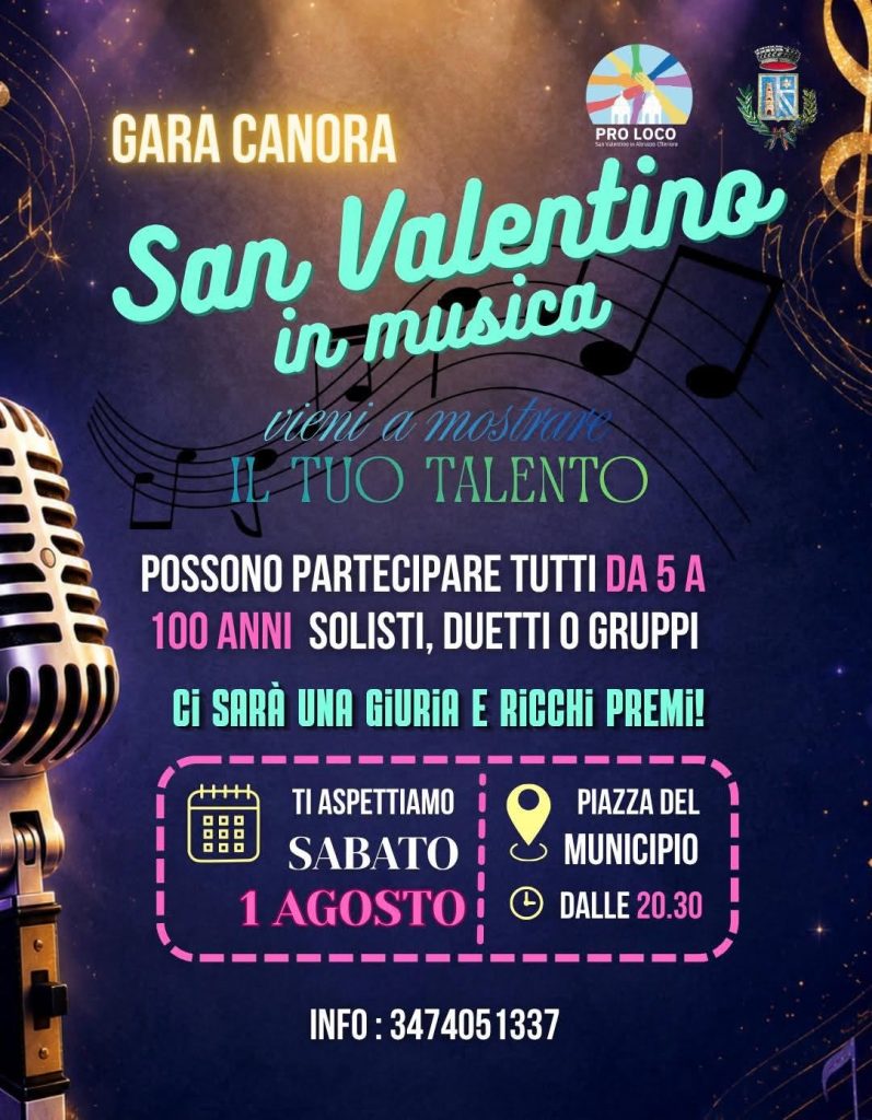 San Valentino in Musica gara canora a San Valentino in Abruzzo Citeriore