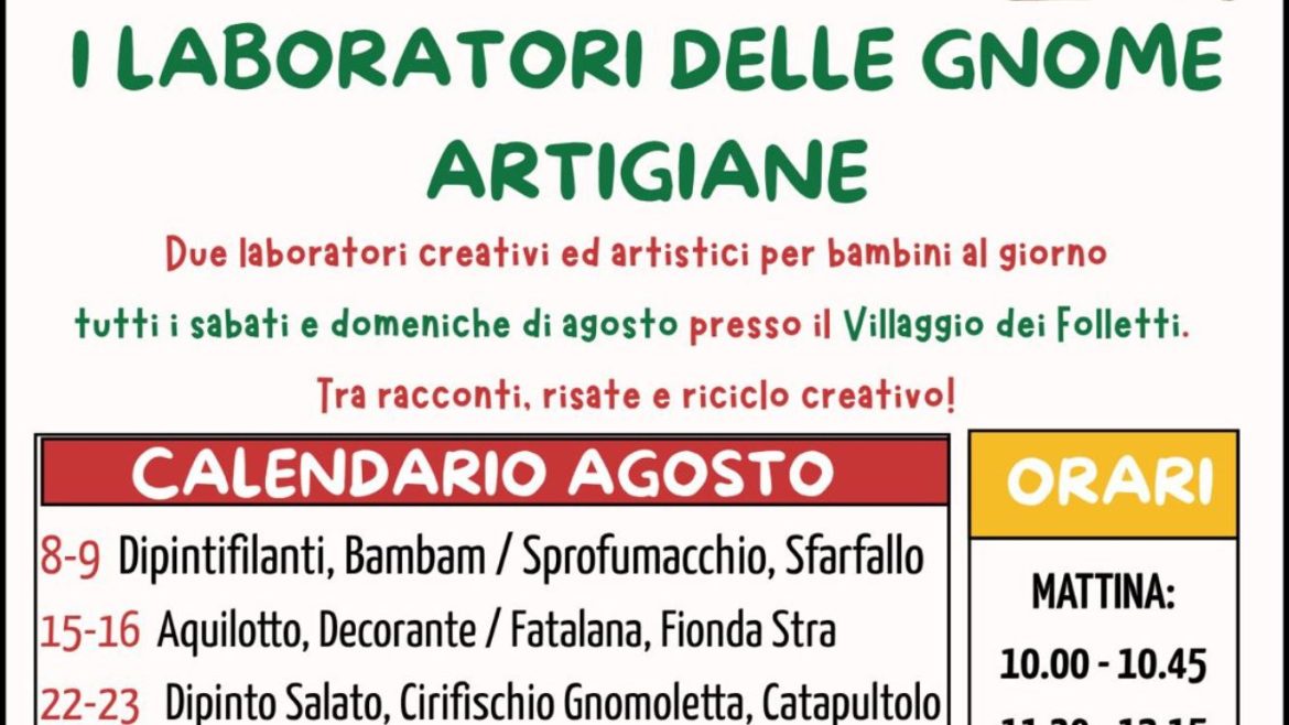 I Laboratori delle Gnome Artigiane a Roccaraso al Bosco delle Meraviglie