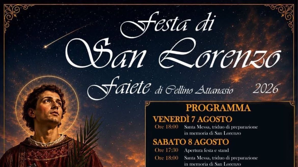 Festa di San Lorenzo a Faiete di Cellino Attanasio il programma completo
