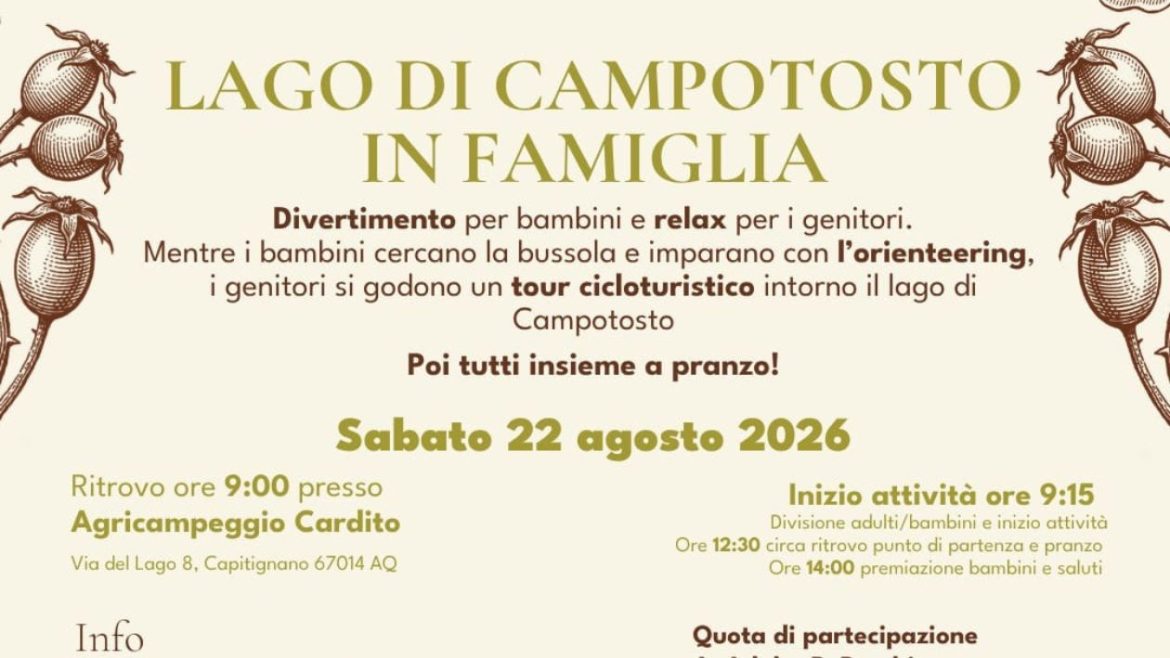 Lago di Campotosto in Famiglia a Camposto orienteering, tour cicloturistico e pranzo