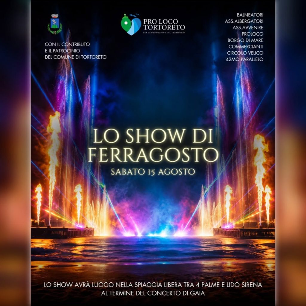 Lo Show di Ferragosto a Tortoreto musica, giochi di luce e proiezioni 